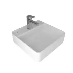 Çanakkale Seramik Smartedge Lavabo + Sifon Set Kare Parlak Beyaz