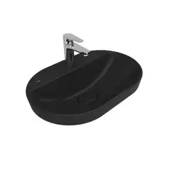 Çanakkale Seramik Zero 2.0 Yarı Gömme Oval Lavabo Siyah 60x40