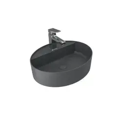 Çanakkale Seramik Smartedge Oval Lavabo Mat Antrasit Gri 40x50