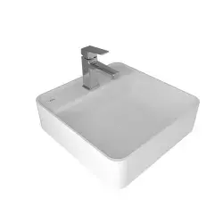 Çanakkale Seramik Smartedge Lavabo + Sifon Set Kare Mat Beyaz