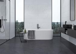 Güral Seramik Lal Grey Floral Dekor 30x90 Mat Duvar Karosu